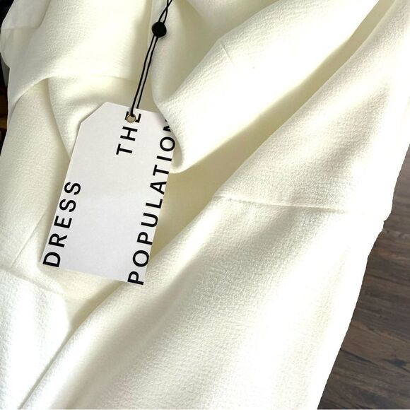 Dress The Population White One-Shoulder Tiffany Jumpsuit White Large NWT - Picture 14 of 14